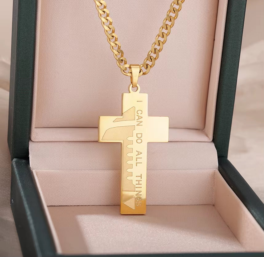 Fashion Creative Cross Wolf Necklace Stainless Steel for Women Choker Branches Tree of Life Design Pendant Necklace Men Jewelry