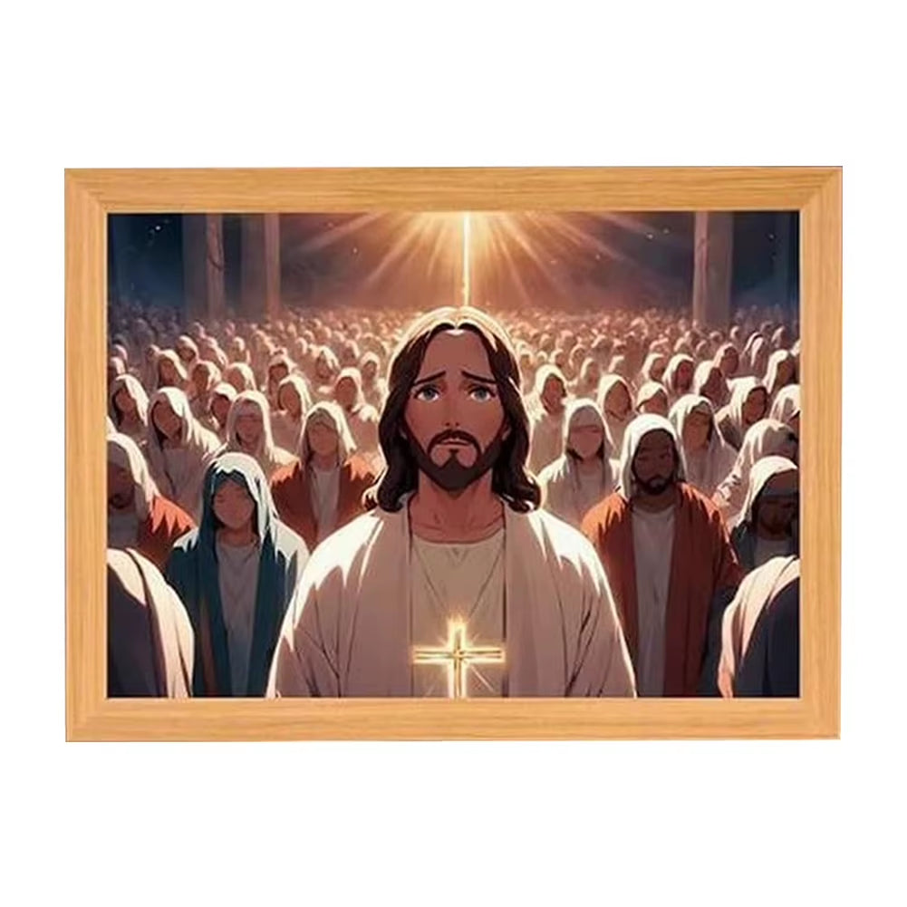 Jesus Lamp Jesus Light up Picture Night Light Jesus Painting Decorative Lights Picture Frame Light Birthday Christian Gifts