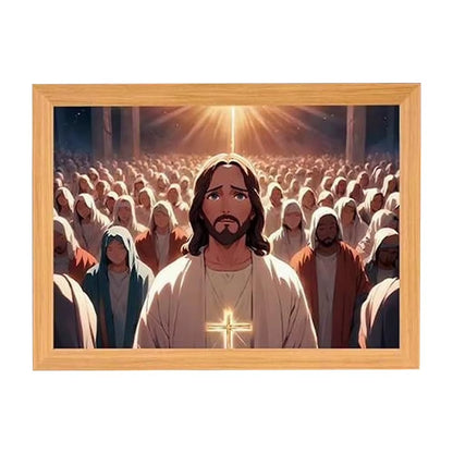 Jesus Lamp Jesus Light up Picture Night Light Jesus Painting Decorative Lights Picture Frame Light Birthday Christian Gifts