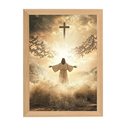 Jesus Lamp Jesus Light up Picture Night Light Jesus Painting Decorative Lights Picture Frame Light Birthday Christian Gifts