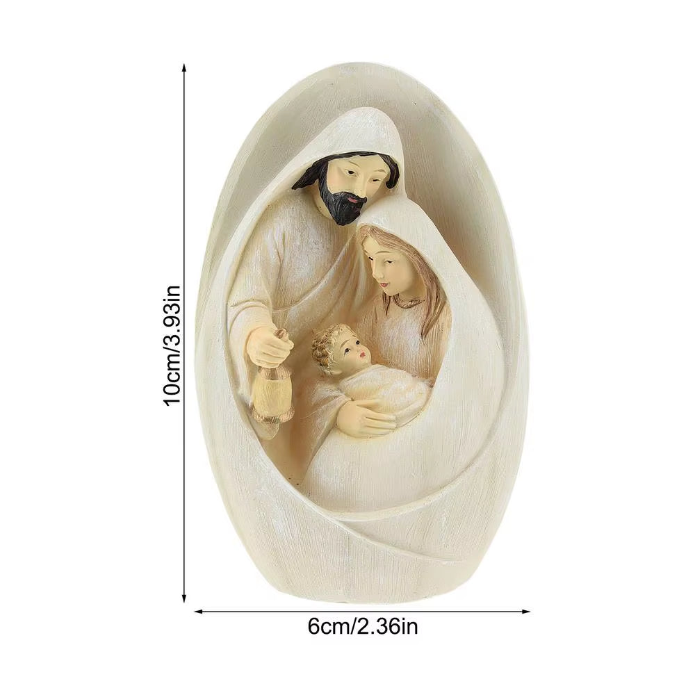 Nativity Scene Statue Christmas Baby Jesus Resin Craft Ornament Christmas Nativity Statue for Religious Christmas Decorations
