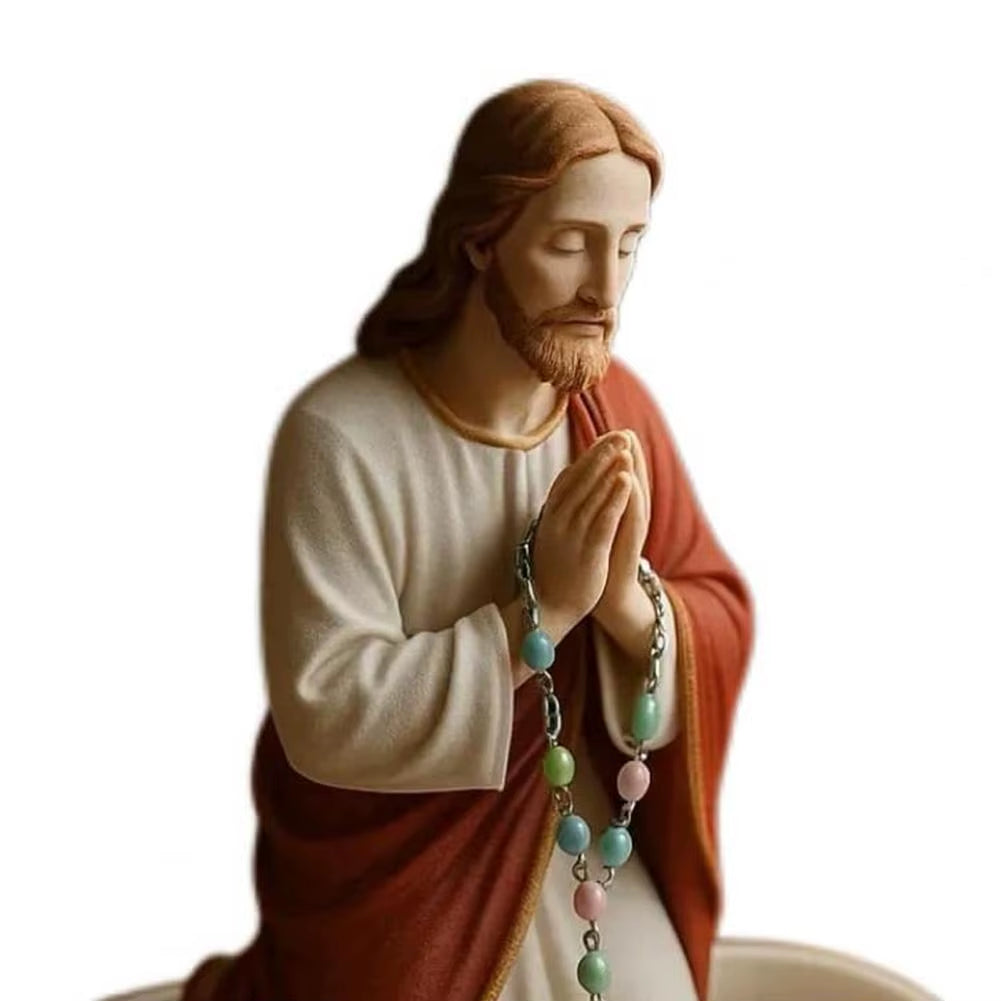 Virgin Mary Rosary Holder Resin Mary or Jesus Figurine Jewelry Dish Our Lady Prayer Rosary Dish Religious Gift Catholic Decor Fo