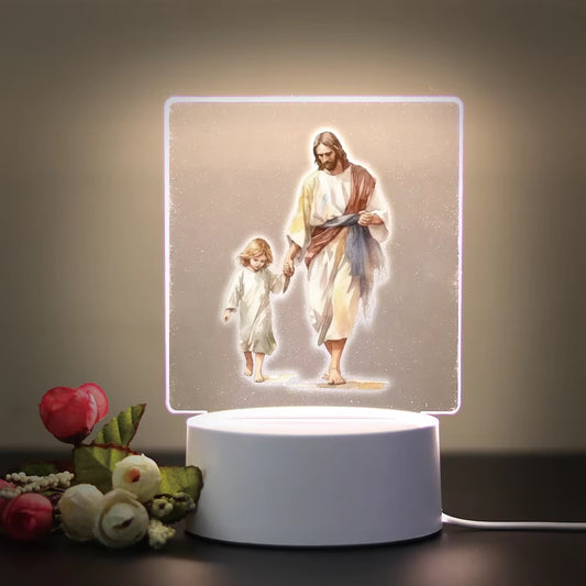 Jesus Cute 3D Night Light Bedside Rechargeable Night Lights Children'S Christmas Gift