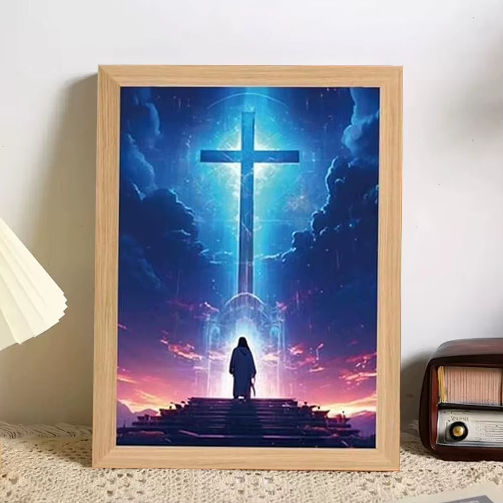 Jesus Lamp Jesus Light up Picture Night Light Jesus Painting Decorative Lights Picture Frame Light Birthday Christian Gifts
