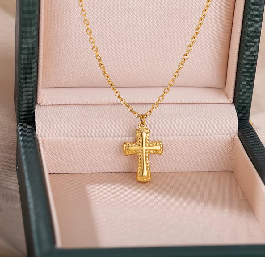 Fashion Creative Cross Wolf Necklace Stainless Steel for Women Choker Branches Tree of Life Design Pendant Necklace Men Jewelry